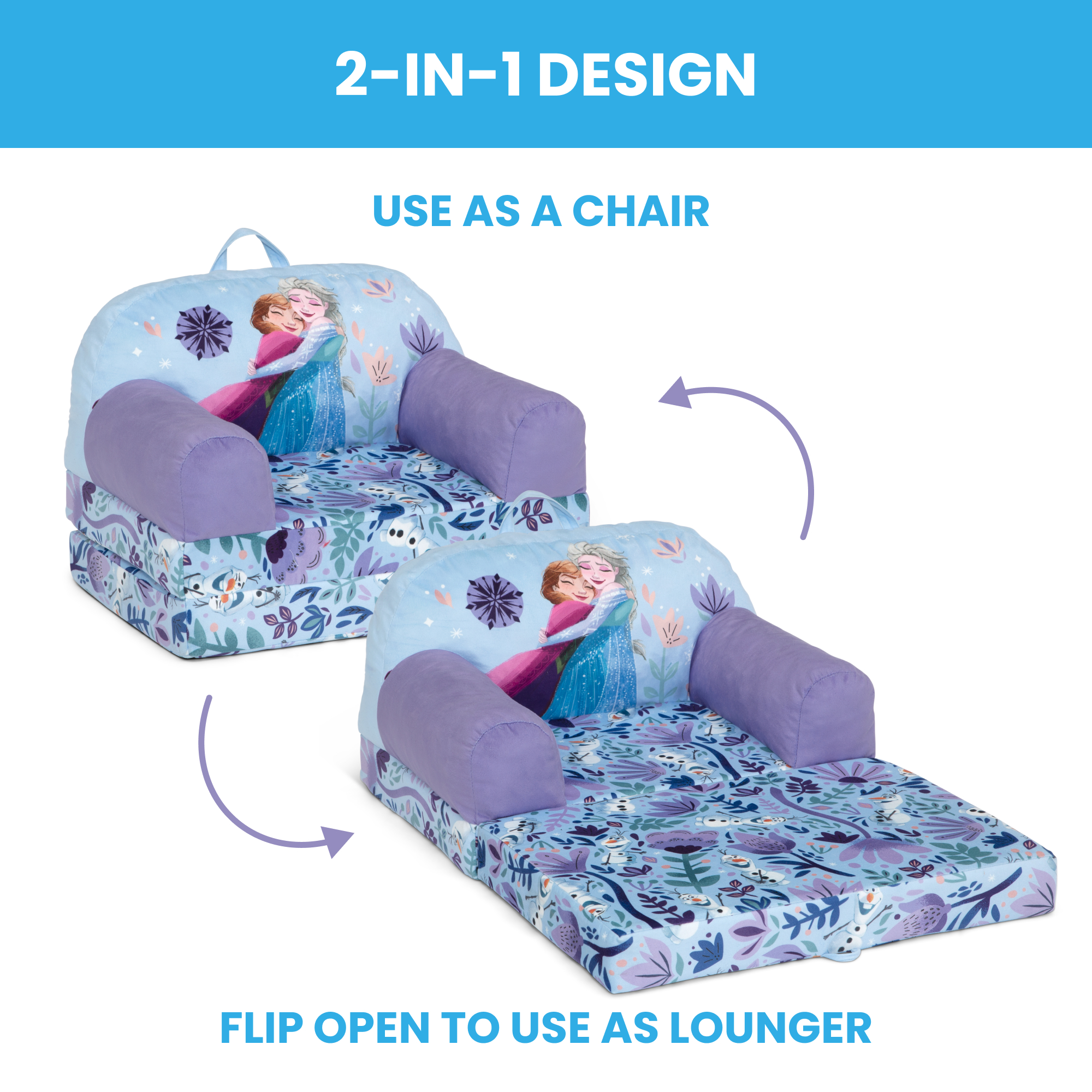 Frozen Cozee Buddy Flip-Out Chair | Delta Children